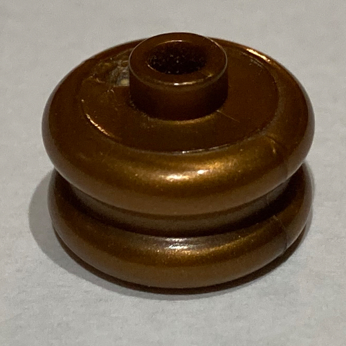 Pen Bead, Round Curved, Hourglass Flat Dark Gold