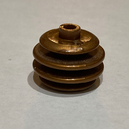 Pen Bead, Round Orb, 4 Discs Flat Dark Gold