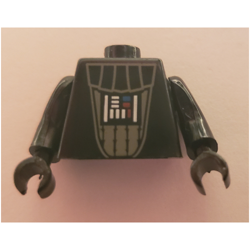 Pen Bead, Minifigure Torso, Darth Vader Print Black