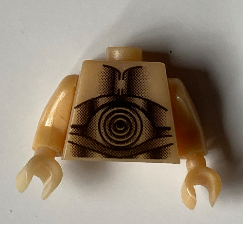 Pen Bead, Minifigure Torso with C-3PO Print Pearl Light Gold