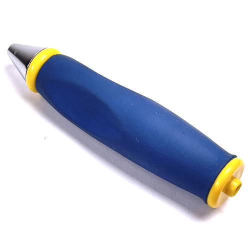 Pen Body, with Chrome Tip, Yellow Ends Blue