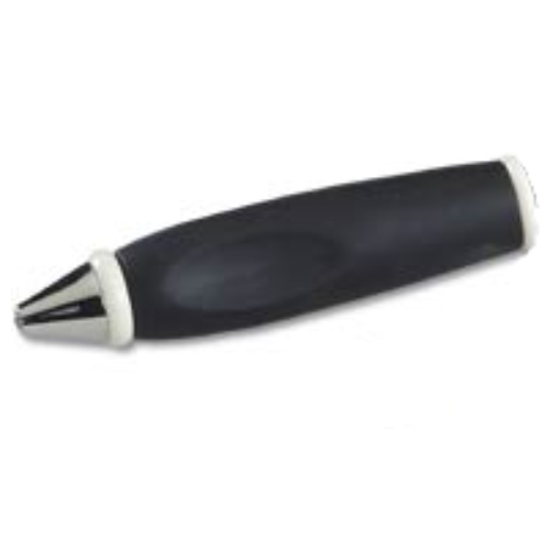 Pen Body, with Chrome Tip, White Ends Schwarz