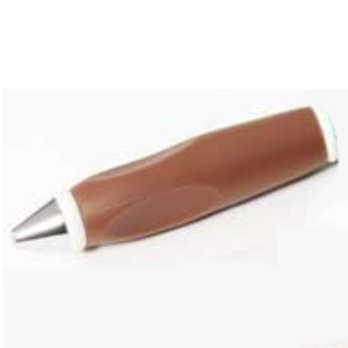 Pen Body, with Chrome Tip, White Ends Brown