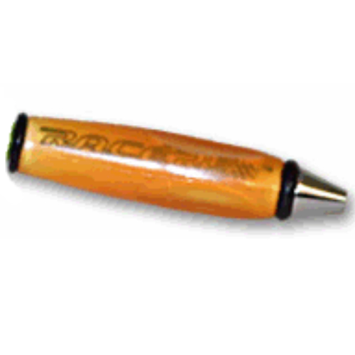Pen Body, with Chrome Tip, Black Ends with 'RACERS' Print Trans-Orange