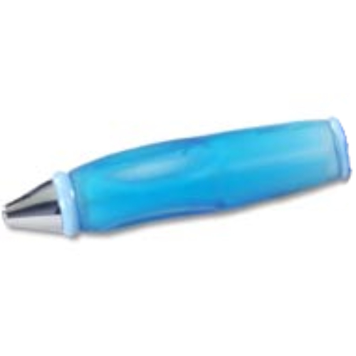 Pen Body, with Chrome Tip, Light Blue Ends Trans-Light Blue