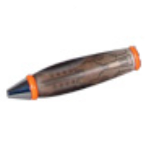 Pen Body, with Chrome Tip, Orange Ends with Back Mechanical Lines Print Transparent-Braun