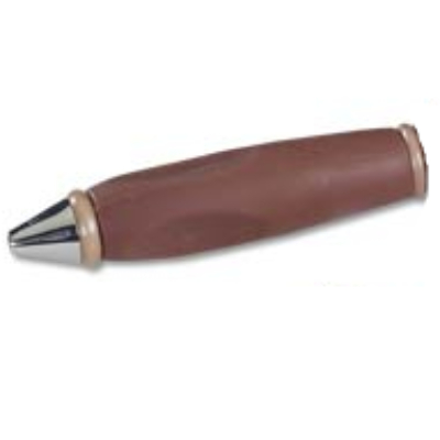 Pen Body, with Chrome Tip, Dark Tan Ends Brown