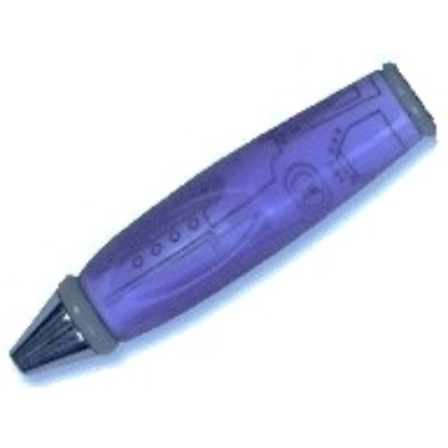 Pen Body, with Chrome Tip, Light Gray Ends, Black Mechanical Lines Print Trans-Purple