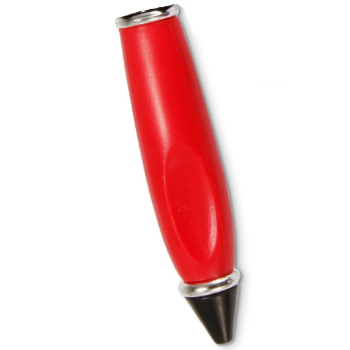 Pen Body, with Black Tip, Chrome Silver Ends Red