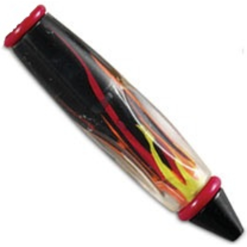 Pen Body, with Black Tip, Red Ends with Flames Print Black