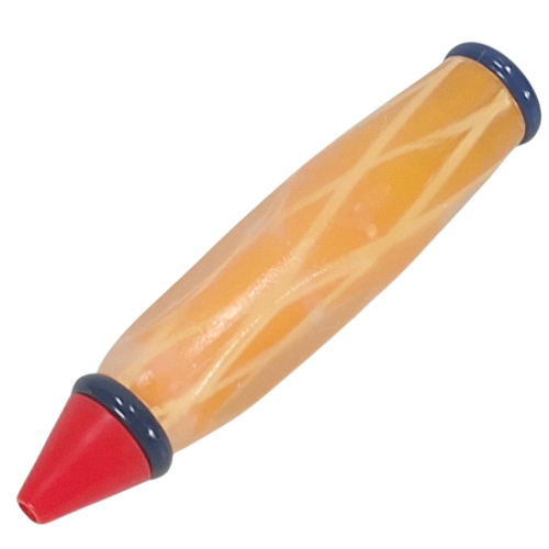 Pen Body, with Red Tip, Black Ends with White Lines Print Orange