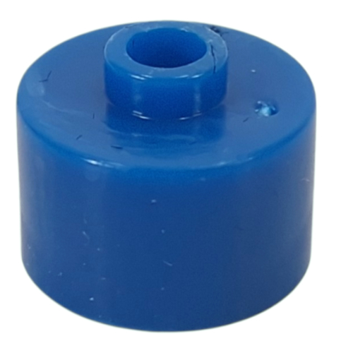 Pen Bead, Round Long, Flat Edge Blau