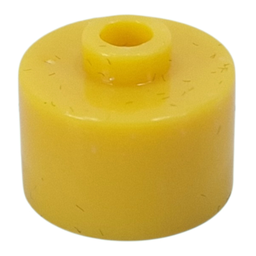 Pen Bead, Round Long, Flat Edge Gelb