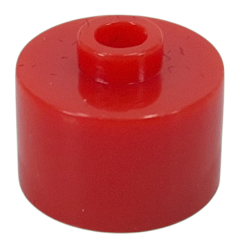 Pen Bead, Round Long, Flat Edge Red