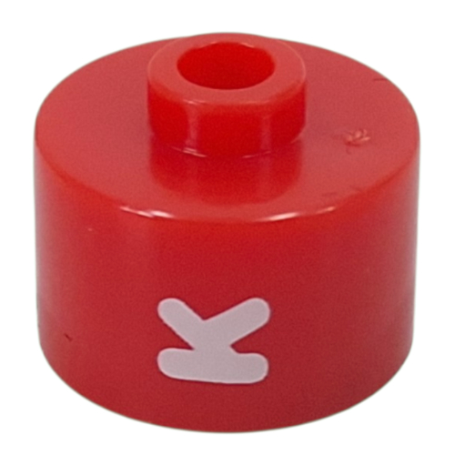 Pen Bead, Round Long, Flat Edge with White 'K' print Rot