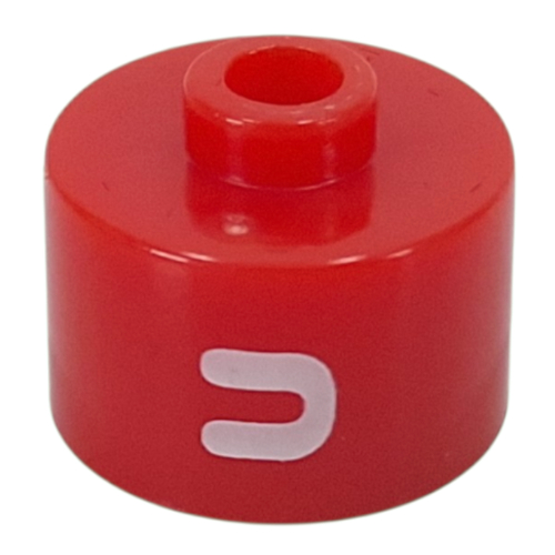 Pen Bead, Round Long, Flat Edge with White 'U' print Rot