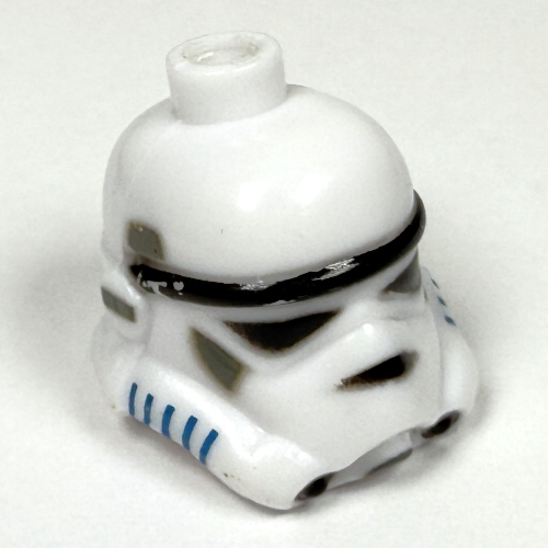 Pen Bead, Helmet, Stormtrooper with Azure Vents Print Weiß