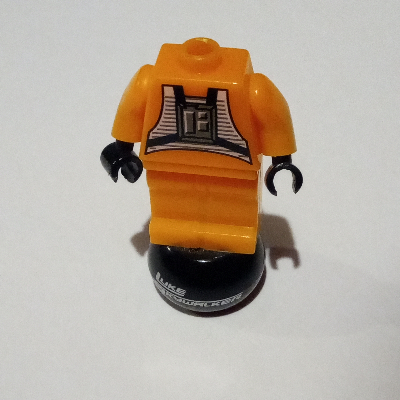 Pen Bead, Minifigure Body with Round Orb Bead with 'Luke Skywalker', X-wing Pilot Suit with Gray Hips Print Orange