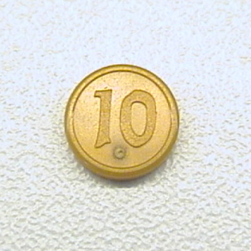 Money / Coin with Printed 10 Pearl Gold