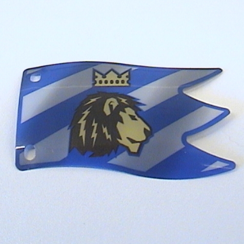 Flag with Lion with Crown Print Blau