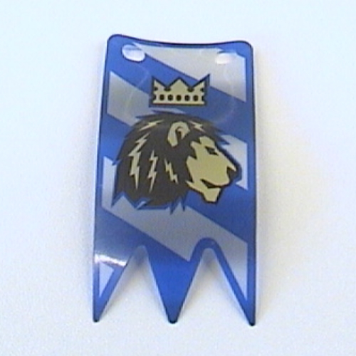 Flag with Lion with Crown Print Blue