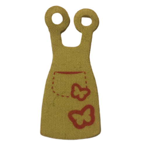 Neckwear Apron with Magenta Butterflies and Pocket Print Limette