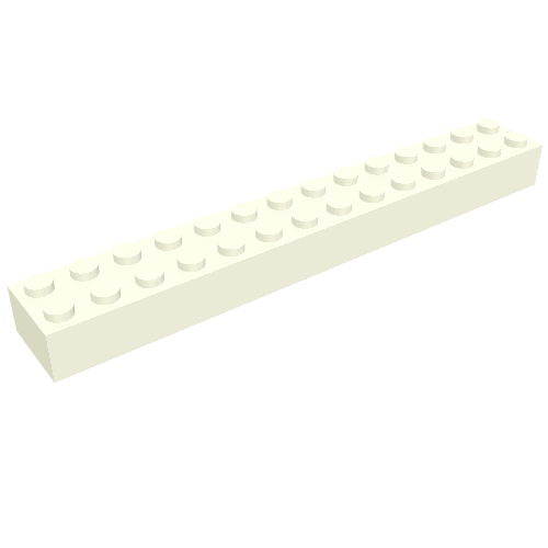 Brick 2 × 14 without Bottom Tubes, 1 End Slot