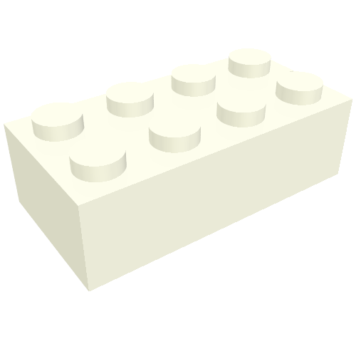 Brick 2 × 4 without Bottom Tubes, Slotted (with 1 slot)