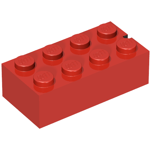 Brick 2 × 4 without Bottom Tubes, Slotted (with 1 slot) Rot