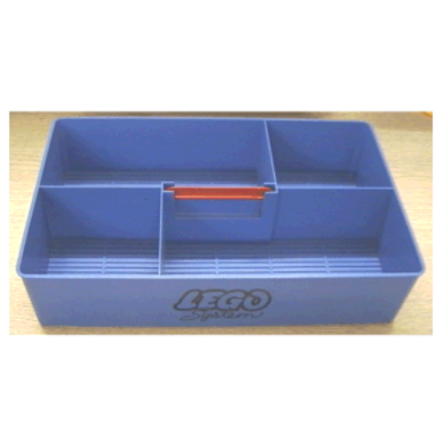 Storage Bin, with Retractable Handle on Top - LEGO System Print Blau