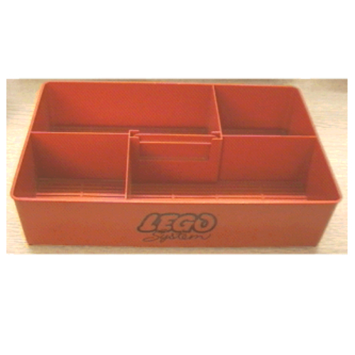 Storage Bin, with Retractable Handle on Top - LEGO System Print Rot