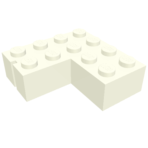 Brick 4 × 4 Corner without Bottom Tubes, Slotted (with 1 slot, right side)