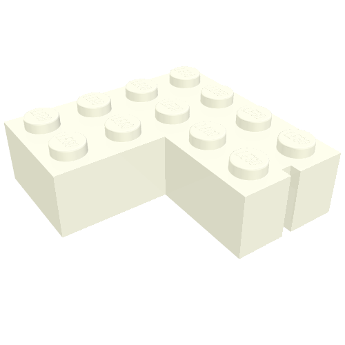 Brick 4 × 4 Corner without Bottom Tubes, Slotted (with 1 slot, left side)