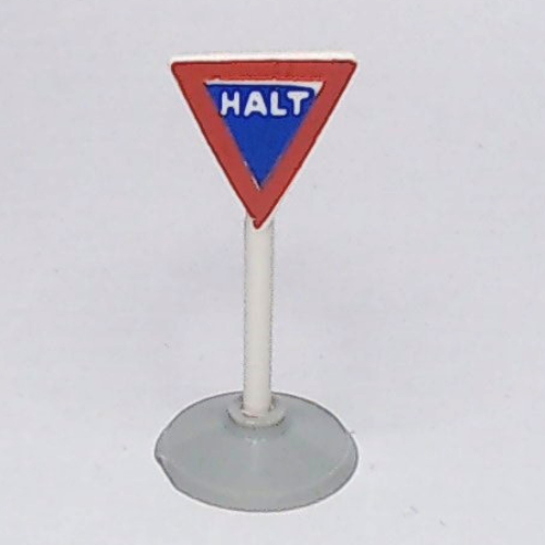 Road Sign Old Triangle Inverted with Halt Print & Type 1 Base White