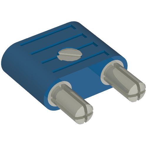 Elektrischer Verbinder, 2-Wege Stecker abgerundet schmal Typ 1 mit Kreuzschlitz-Pins in Blau