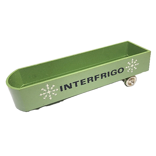 HO Scale Mercedes Refrigerated Trailer, Single Axle, 'Interfrigo' and White Snowflakes Print