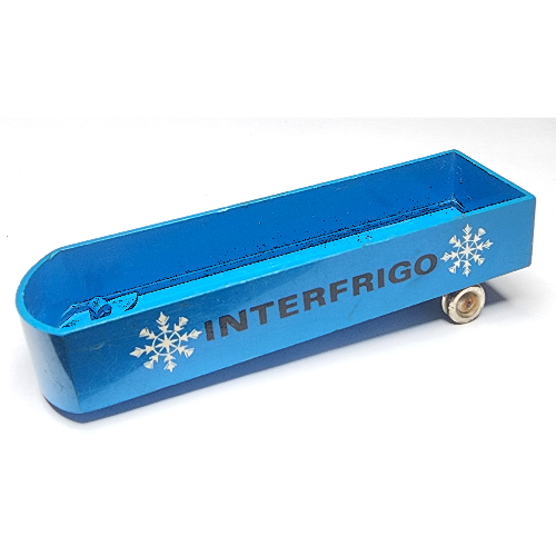 HO Scale Mercedes Refrigerated Trailer, Single Axle, 'Interfrigo' and White Snowflakes Print Red