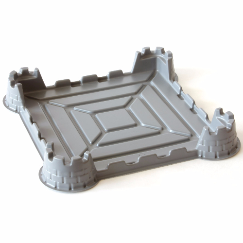 Baseplate Raised 40 × 40 × 5 Castle Chess Board with No Studs Flat Silver