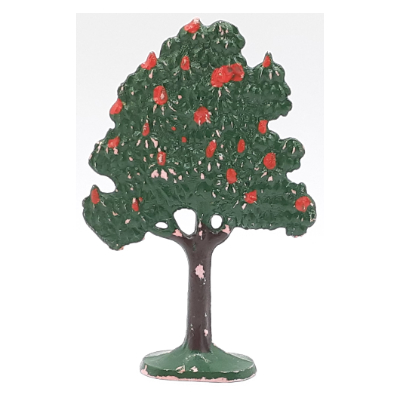 Plant, Tree Flat Fruit Painted with Painted Apples with solid base Green
