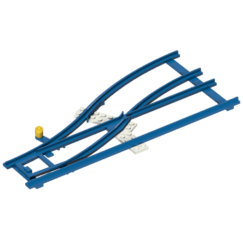Vehicle Track, Train, 4.5V Switch Point Left with White Ties Blue