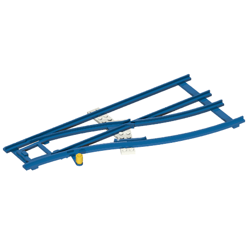 Vehicle Track, Train, 4.5V Switch Point Right with White Ties Blau