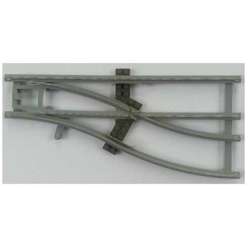 Vehicle Track, Train, 4.5V Switch Point Right with Dark Gray Ties Light Gray