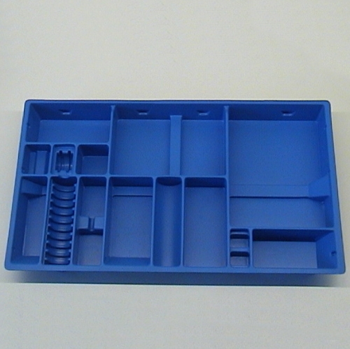 Storage / Sorting Tray, Technic, Fourteen Compartment Blue
