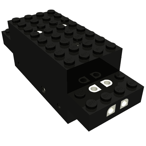 Motor, Train, 12V 12 × 4 × 3 1/3 Type II with Three Side Holes Black