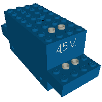 Motor, Train, 4.5V 12 × 4 × 4 Type I with '4.5V' Print Blau