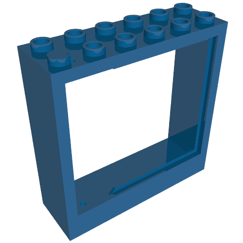 Fabuland, Tür Rahmen 2 × 6 × 5 Blau
