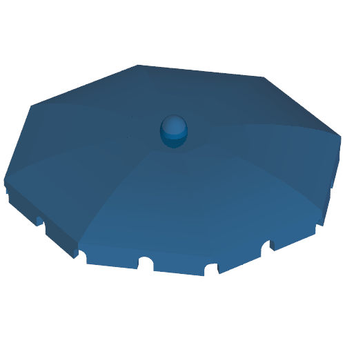 Fabuland, Equipment Umbrella Top with Squared Bottom Flaps Blau