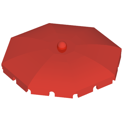 Fabuland, Equipment Umbrella Top with Squared Bottom Flaps Rot