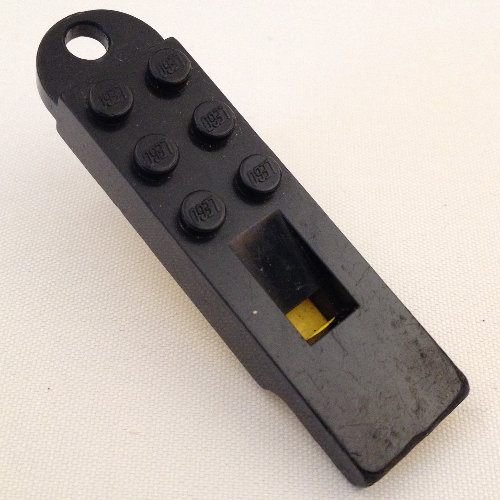 Whistle, Train 4.5V, Adjustable with Yellow Base Black