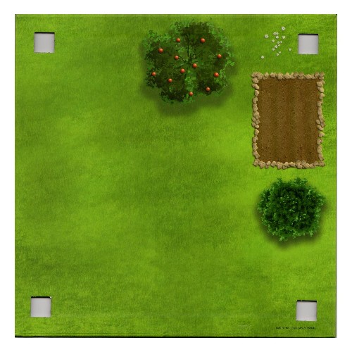 Baseplate with 4 Square Corner Holes and Grass / Grass, Water with Wooden Bridge Print [Keine Farbe/Beliebige Farbe]